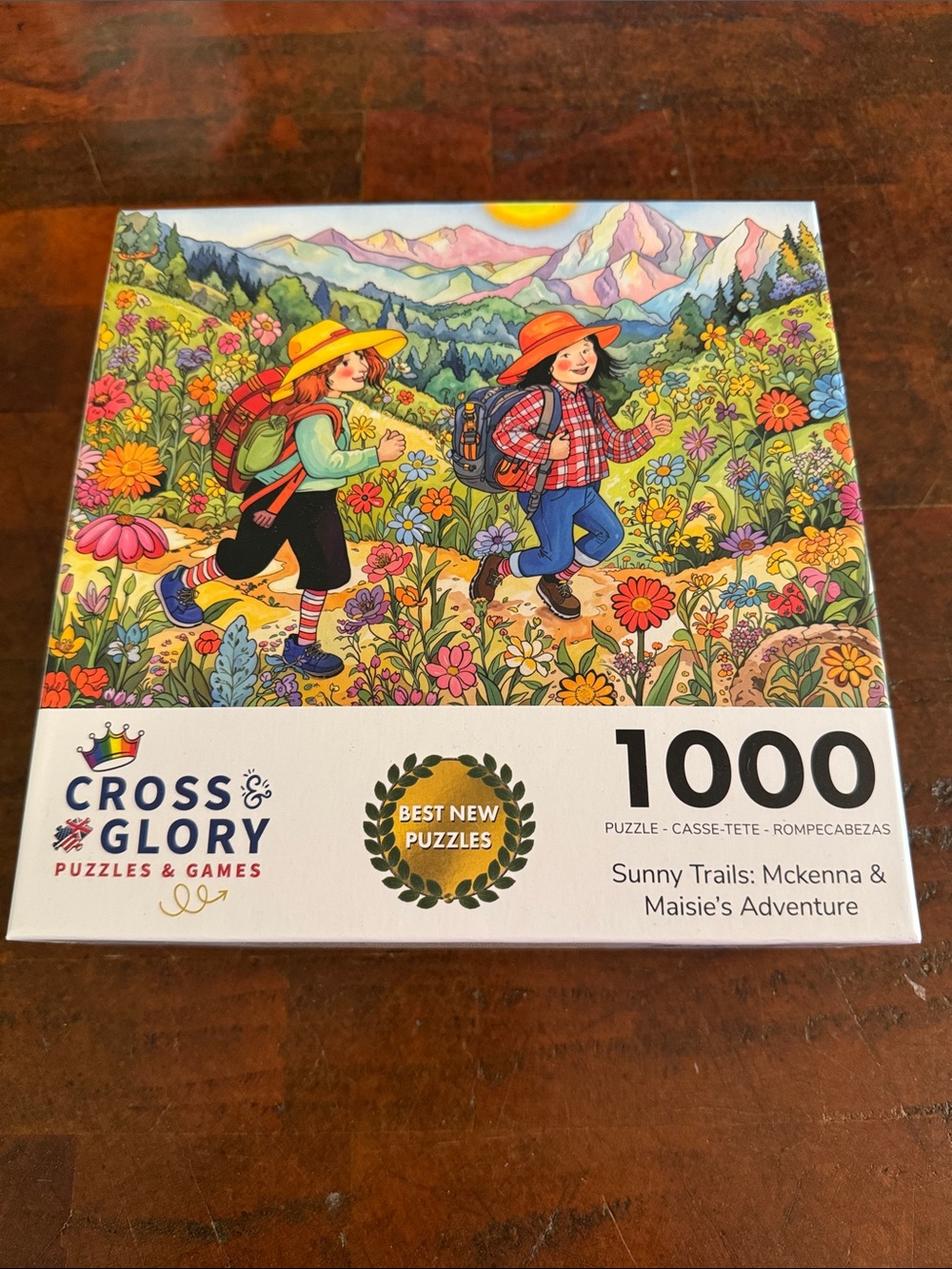 Cross & Glory 1000-Piece Sunny Trails Puzzle - Colorful Floral Hike